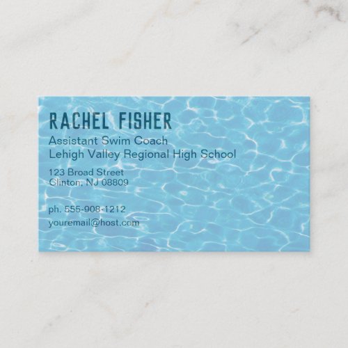 Swim Team Coach Swimming Lessons Pool Cleaner Business Card