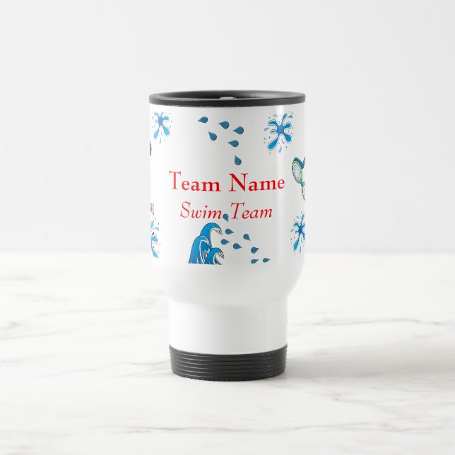 Swim Team Customizable Travel Mug (Center)
