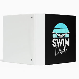 Swim Team Dad Far School Swimming Meet Swimmer 3 Ring Binder