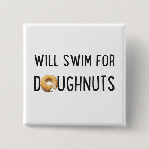 Swim Team, Funny swimmer gift, doughnuts Button