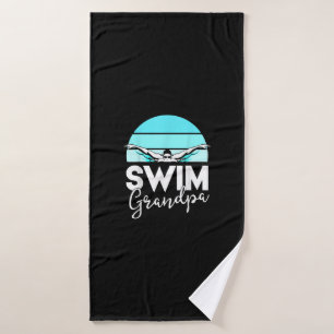 Swim Team Grandpa Papa Swimming Meet Swimmer Gift Bath Towel