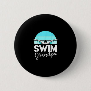 Swim Team Grandpa Papa Swimming Meet Swimmer Gift Button