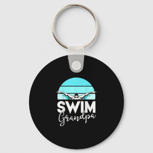 Swim Team  Grandpa Papa Swimming Meet Swimmer Gift Keychain
