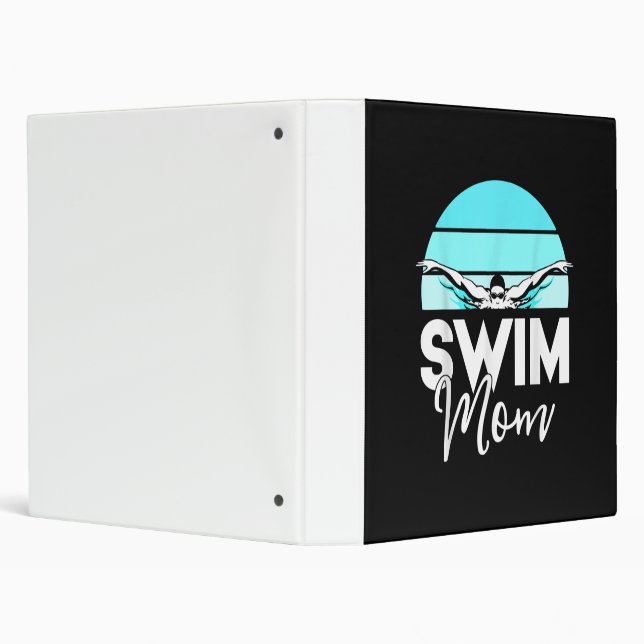 Swim Team  Mom Mor School Swimming Meet Swimmer 3 Ring Binder (Background)