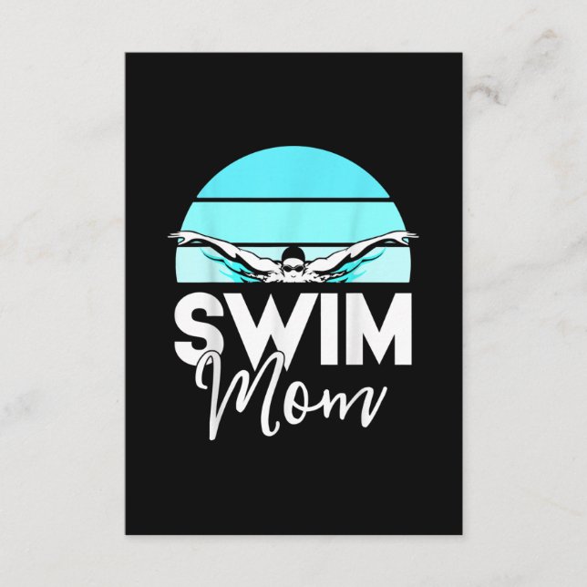 Swim Team  Mom Mor School Swimming Meet Swimmer Enclosure Card (Front)