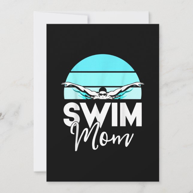 Swim Team  Mom Mor School Swimming Meet Swimmer Invitation (Front)