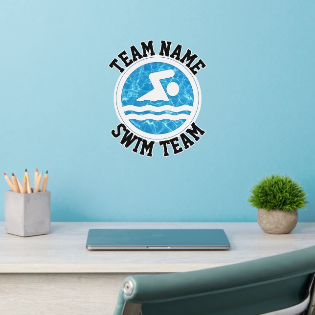 Swim Team Name Custom Swimming and Diving Swimmer Wall Decal (Home Office 2)