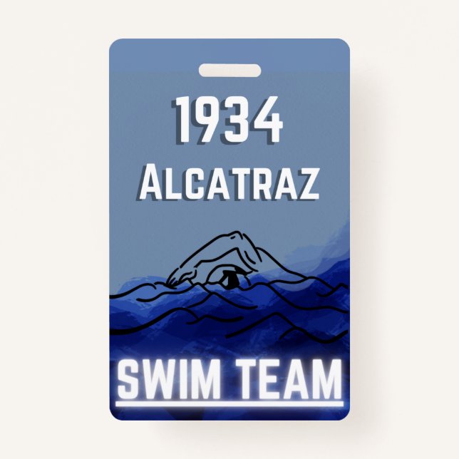 Swim Team Novelty Badge (Front)