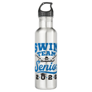 Swim Team Senior 2026 Stainless Steel Water Bottle