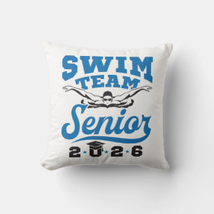 Swim Team Senior 2026 Throw Pillow