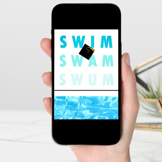 Swim Team Swimmer Graduation Card (Front Digital)