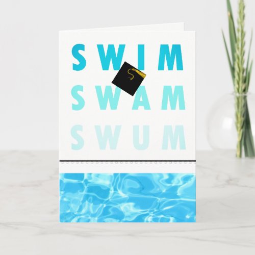 Swim Team Swimmer Graduation Card