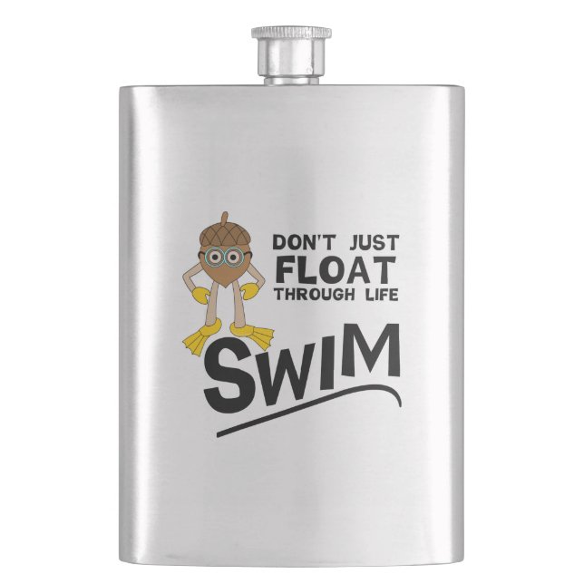 Swim Through Life  Flask (Front)