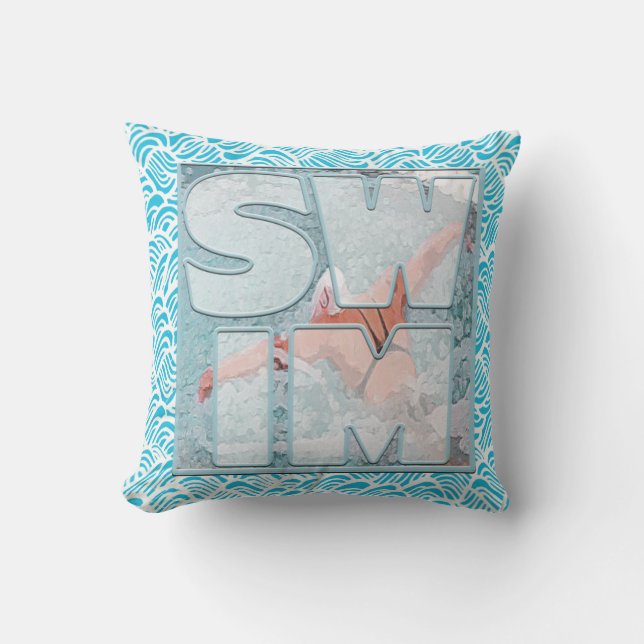 Swim Throw Pillow (Front)