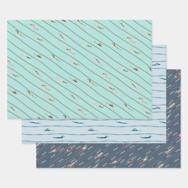 Swim to Win wrapping paper sheets (Set)