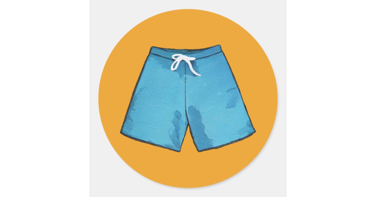 Swim Trunks Sticker Swim Trunks Classic Round Sticker | Zazzle