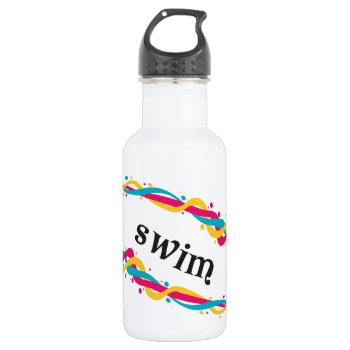Swim Twists Stainless Steel Water Bottle by PolkaDotTees at Zazzle