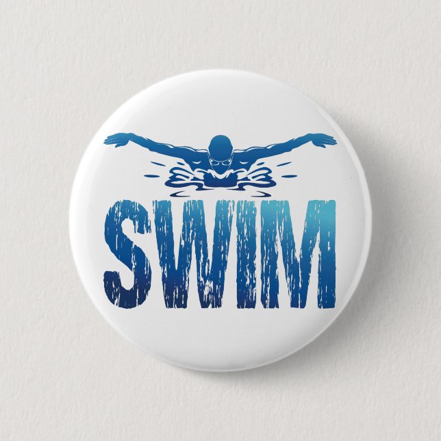 Swim - Vintage Swimmer Button (Front)
