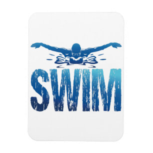 Swim - Vintage Swimmer Magnet