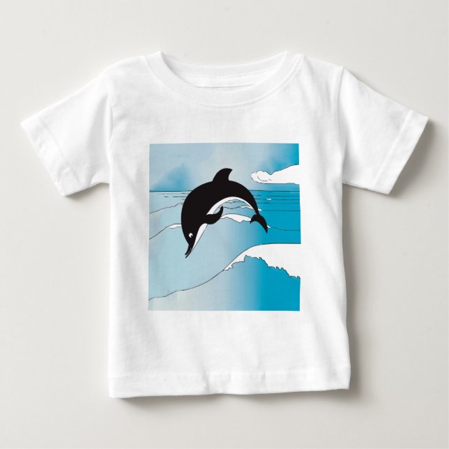 Swim With Dolphins Baby T-Shirt (Front)