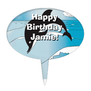 Swim With Dolphins Cake Topper