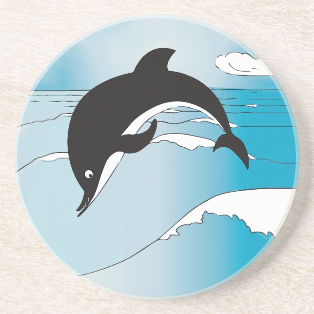 Swim With Dolphins Drink Coaster (Front)