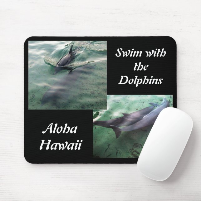 Swim with Dolphins Hawaii Mouse Pad (With Mouse)
