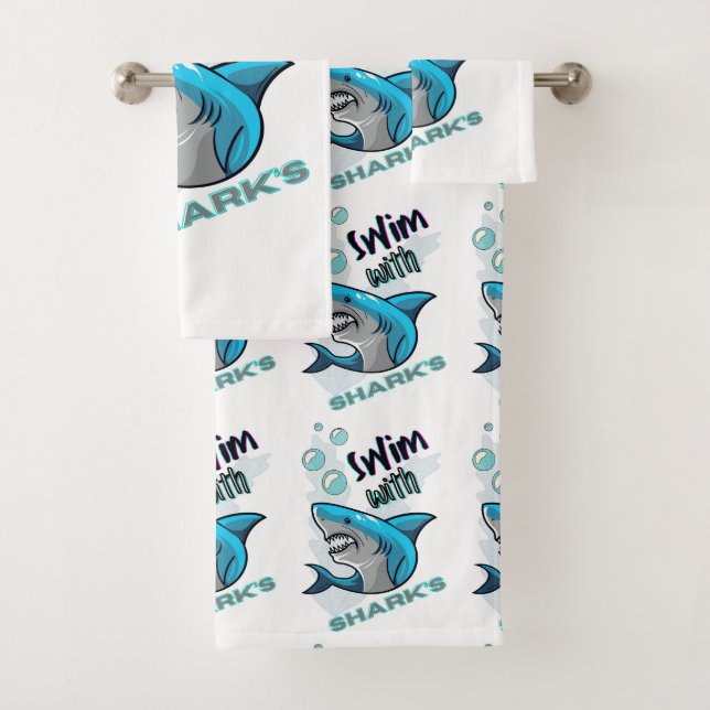 swim with sharks bath towel set (Insitu)