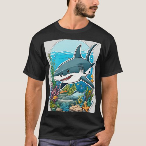 Swim with Sharks Fearlessly Fashionable T_Shirt