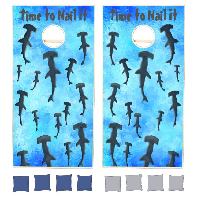 Swim with the Hammerhead Sharks Cornhole Set (Set)