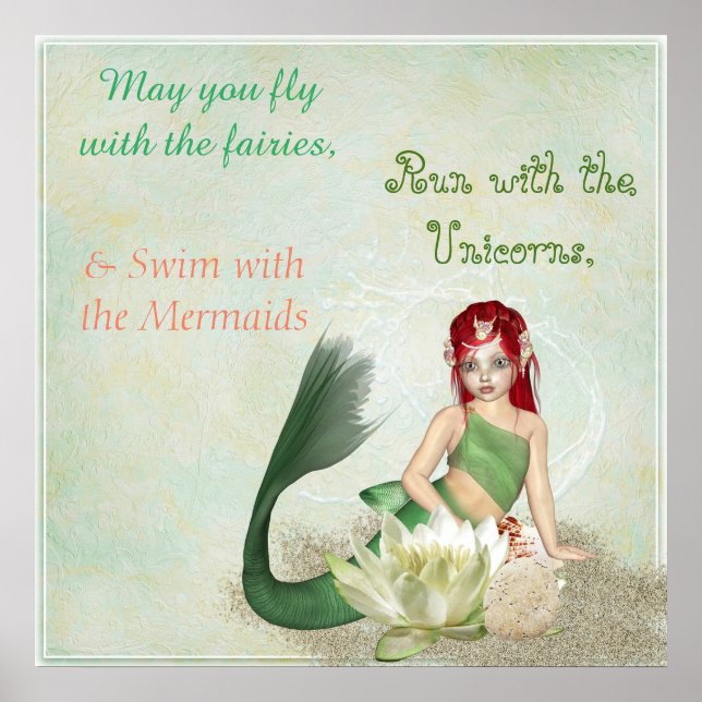 Swim with the Mermaid Pretty Poster (Front)