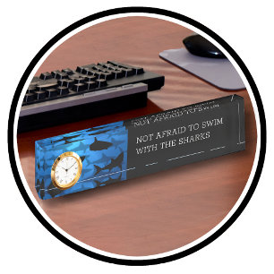 Swim With The Sharks Executive Office Desk Name Plate