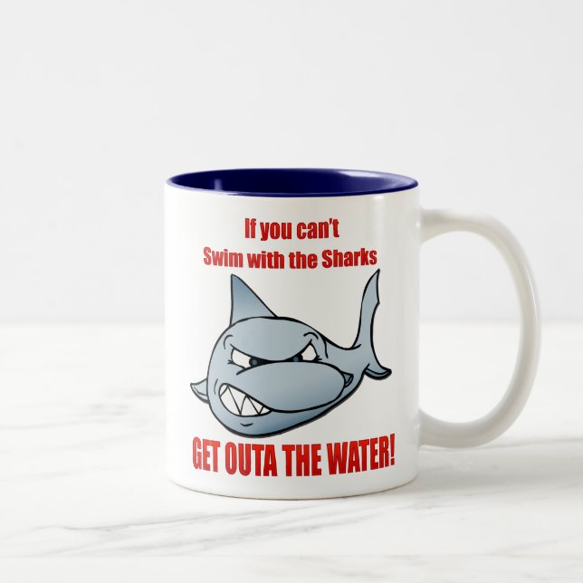 Swim with the Sharks Two-Tone Coffee Mug (Right)