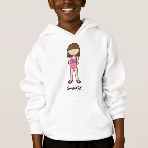 SwimGirl brunette with peace sign Hoodie