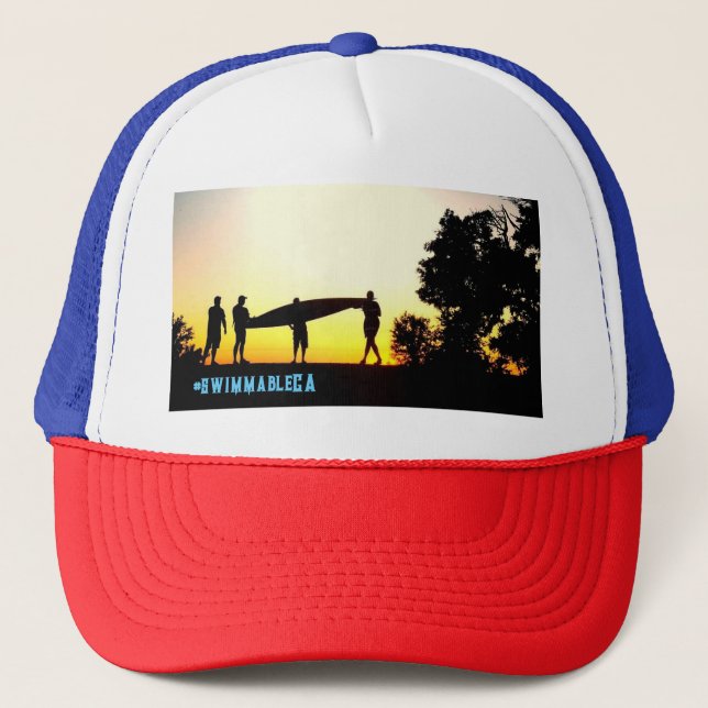#swimmableCA classic trucker hat (Front)