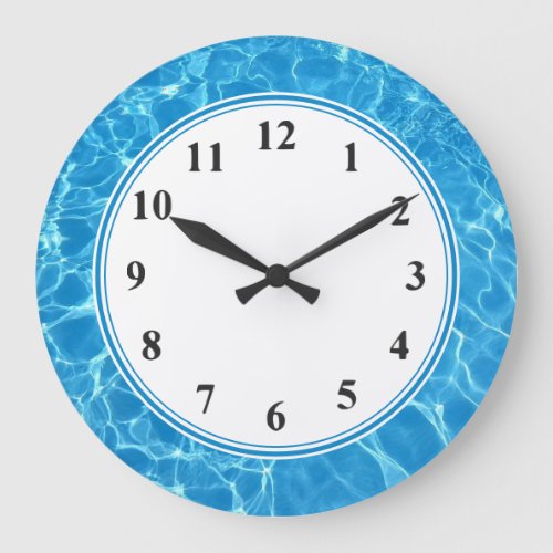 Swimmer Aqua Blue Tropical Ocean Beach Theme Clock