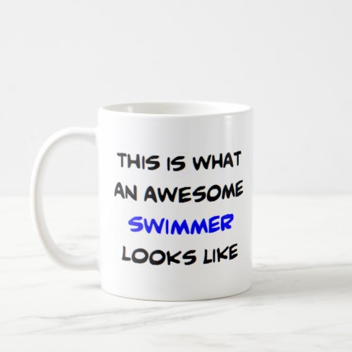 swimmer awesome coffee mug