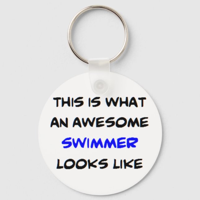 swimmer, awesome keychain (Front)