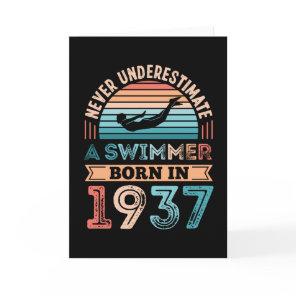 Swimmer born in 1937 90th Birthday Swimming Gift Card