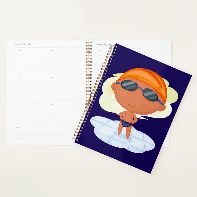 Swimmer Boy in Goggles and Swim Cap Planner (Creator Uploaded)