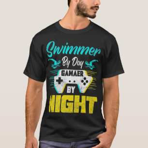 Swimmer By Day Gamer By Night Swimmers And Diver V T-Shirt