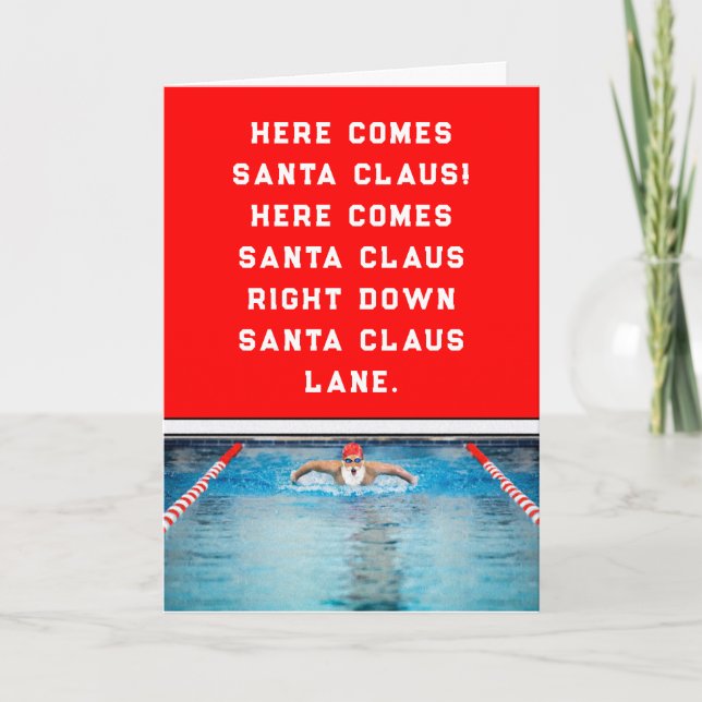 Swimmer Christmas Holiday Cards (Front)