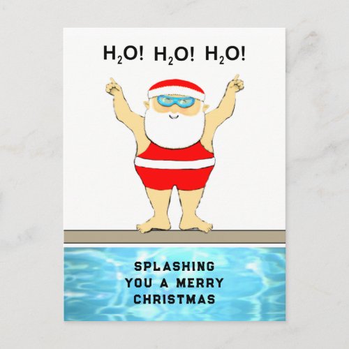 Swimmer Christmas Holiday Postcard