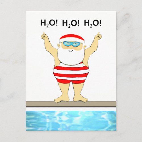 Swimmer Christmas Postcard