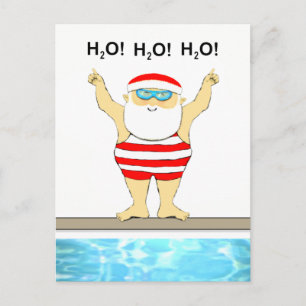 Swimmer Christmas Postcard