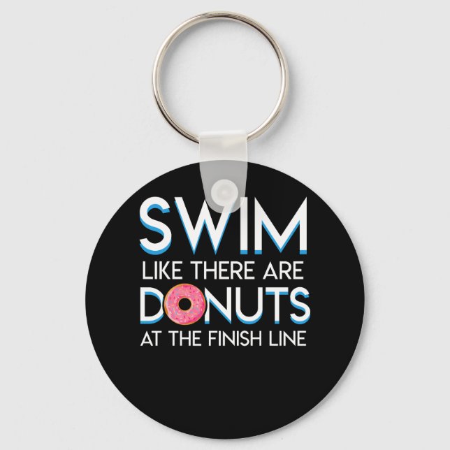 Swimmer Donut Like Donuts At Finish Line Keychain (Front)