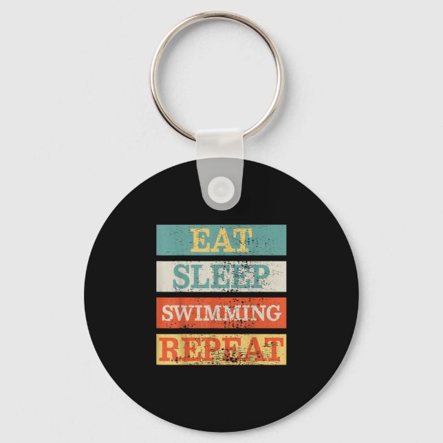 Swimmer Eat Sleep Keychain (Front)