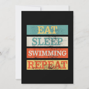 Swimmer Eat Sleep Swimming Repeat Funny Holiday Card
