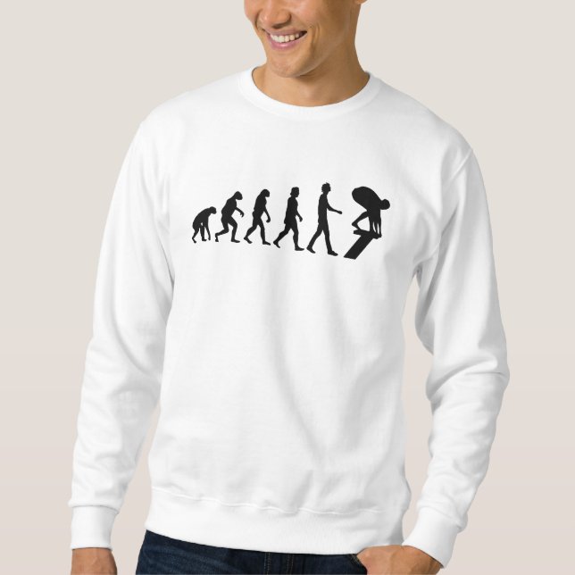 Swimmer Evolution Swimming Gift Sweatshirt (Front)
