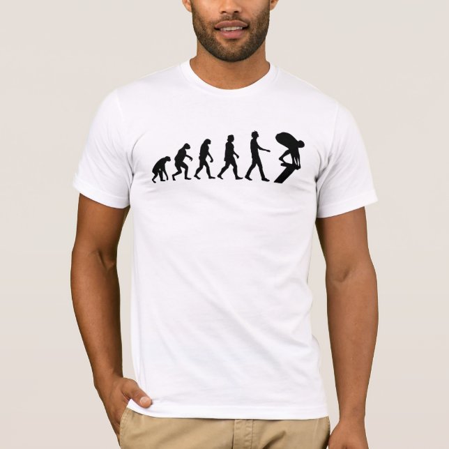Swimmer Evolution Swimming Gift T-Shirt (Front)